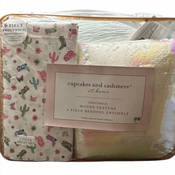 Cupcakes and Cashmere Blue Comforter Set with Sequin Pillow and Western - Picture 1 of 4